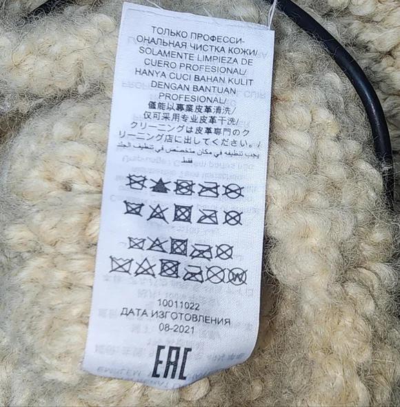 Tory Burch Wool/Alpace Cream Oversized Chunky Knit Cozy Quiet Luxury Sweater XS